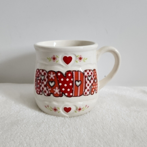 Enesco Antique 1984 Grandpa Patchwork Floral Flower Coffee Cup Mug 10 Oz - Picture 1 of 13